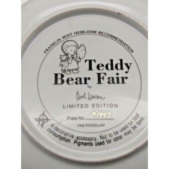 Collector's Plate - TEDDY BEAR FAIR by CAROL LAWSON - Franklin Mint - Picture 5 of 5